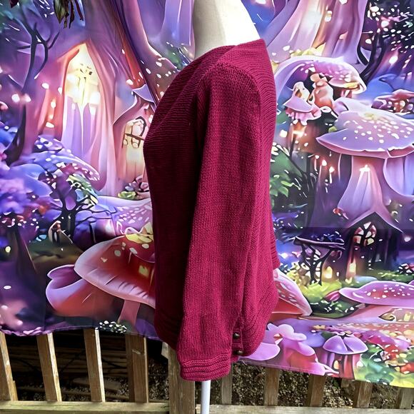 Wooden Ships Burgundy Slouchy Sweater Top Small/Medium - Picture 5 of 6
